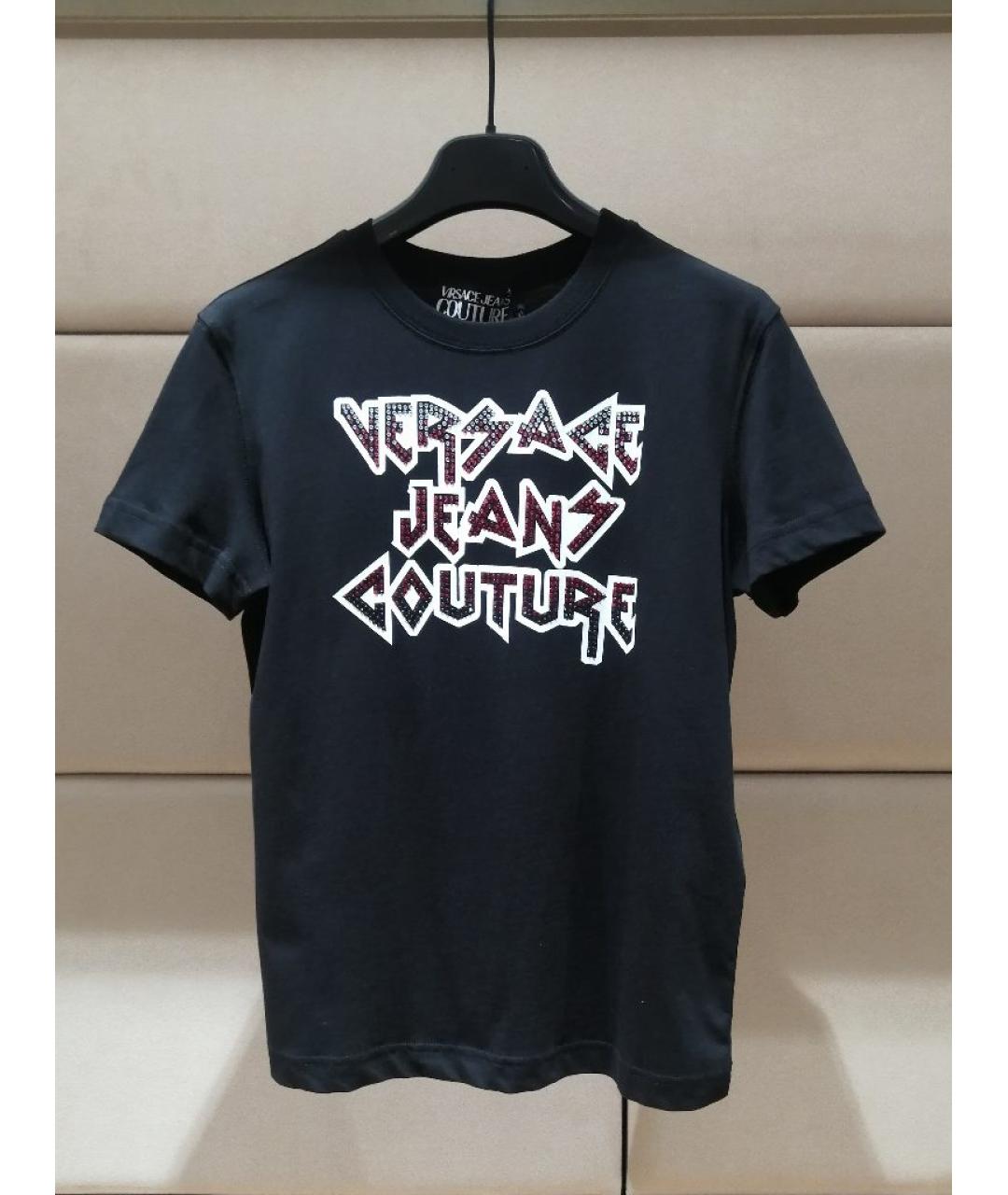 VERSACE JEANS COUTURE Черная хлопковая футболка, фото 3