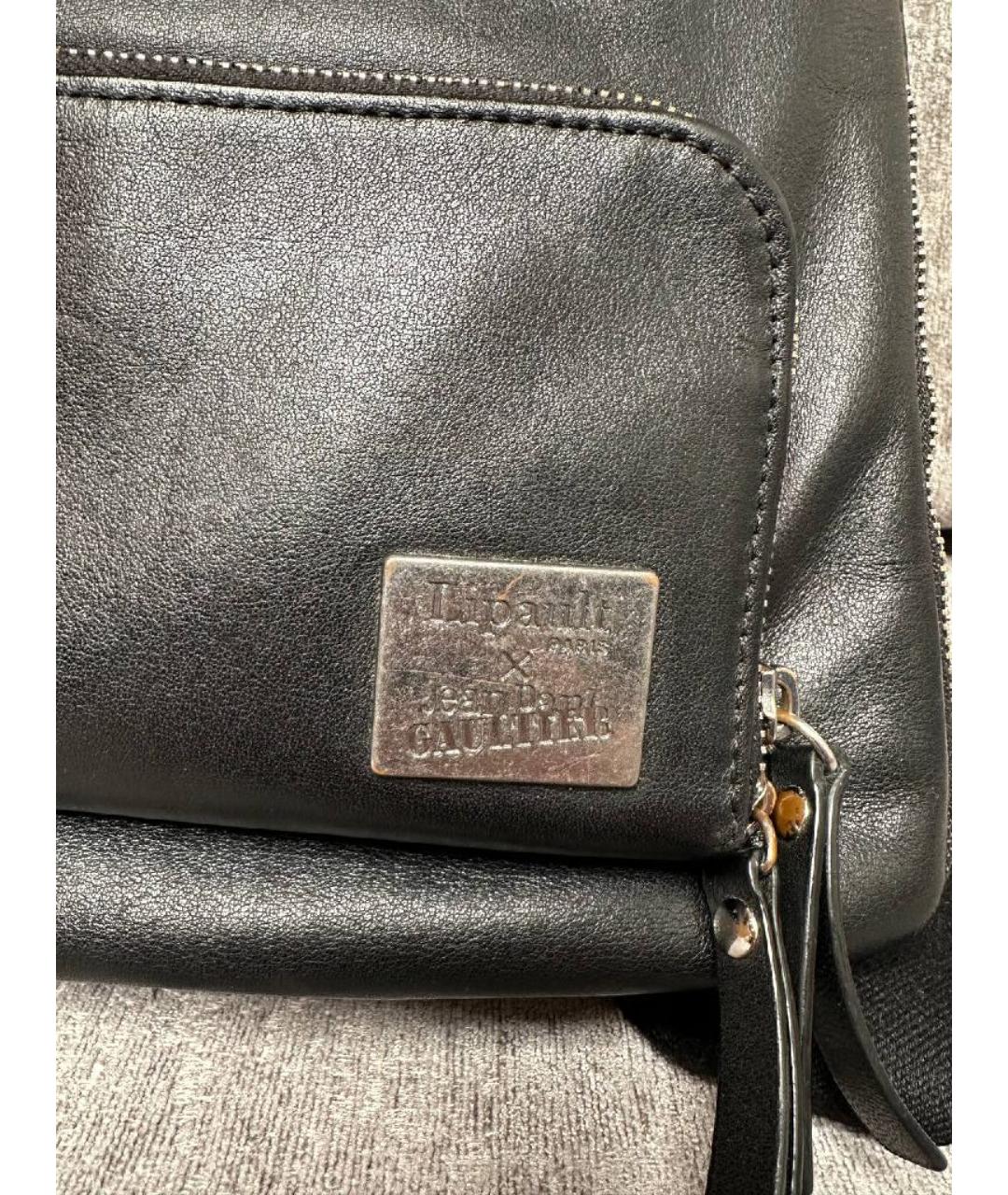 JEAN PAUL GAULTIER Черный кожаный рюкзак, фото 4