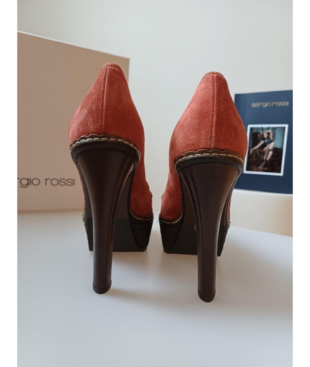 SERGIO ROSSI Коричневые замшевые туфли, фото 8