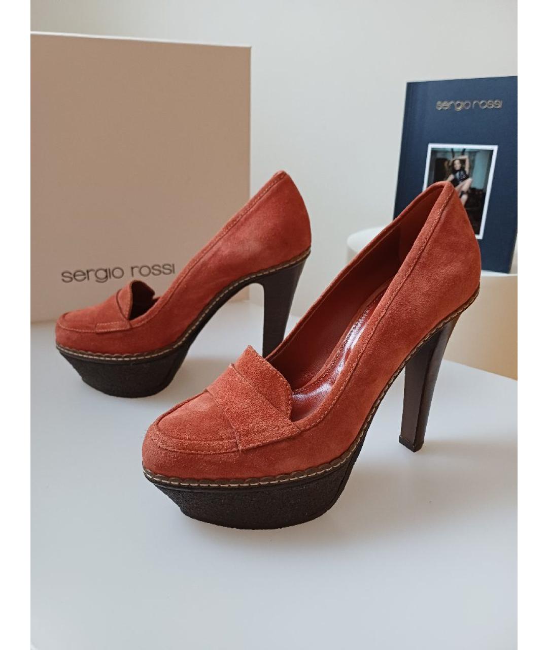 SERGIO ROSSI Коричневые замшевые туфли, фото 5