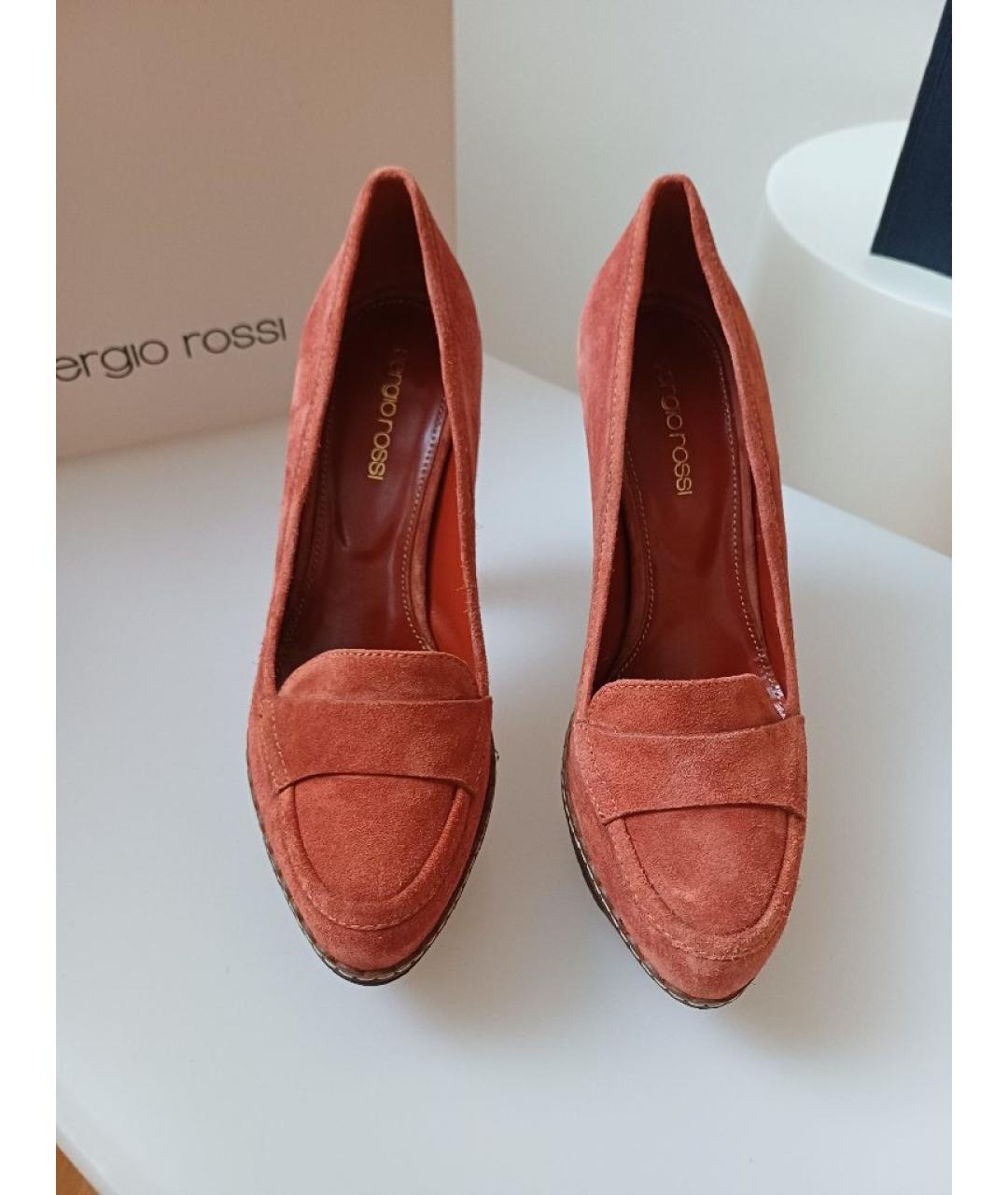 SERGIO ROSSI Коричневые замшевые туфли, фото 7