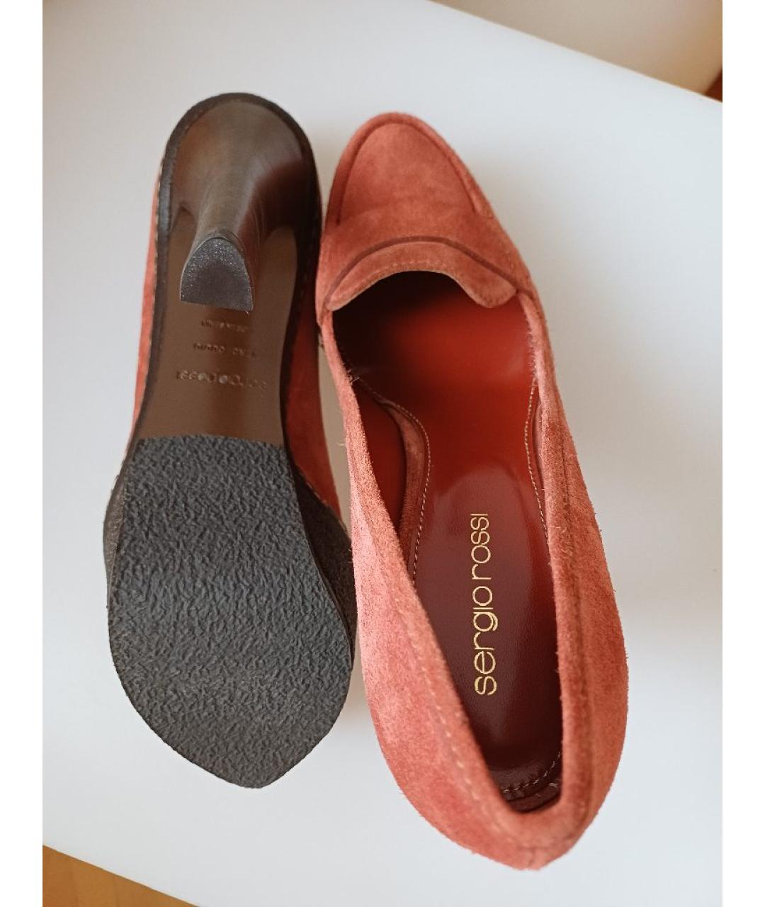 SERGIO ROSSI Коричневые замшевые туфли, фото 9