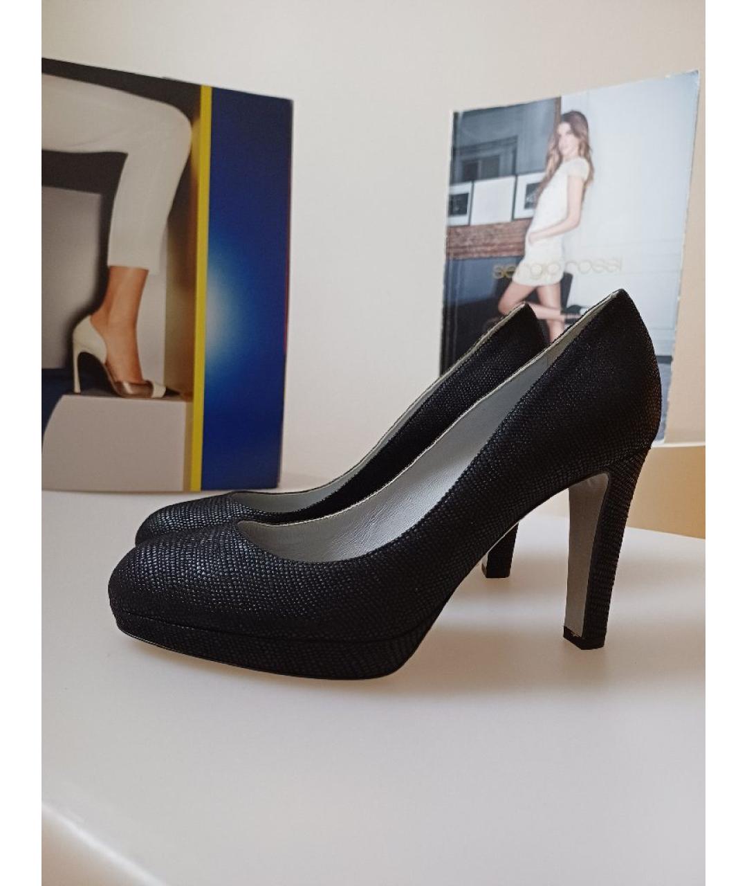 SERGIO ROSSI Черные кожаные туфли, фото 3