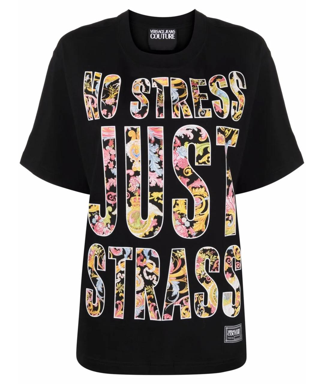 VERSACE JEANS COUTURE Черная хлопковая футболка, фото 1