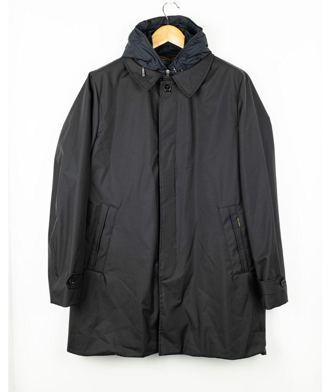 MOORER Черный полиэстеровый тренч / плащ, фото 6