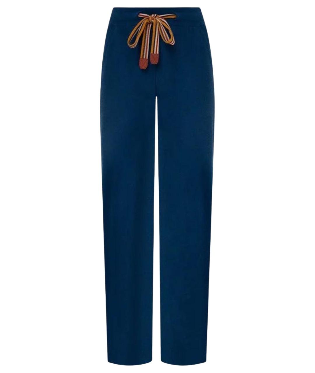 LORO PIANA Синие кашемировые прямые брюки, фото 1