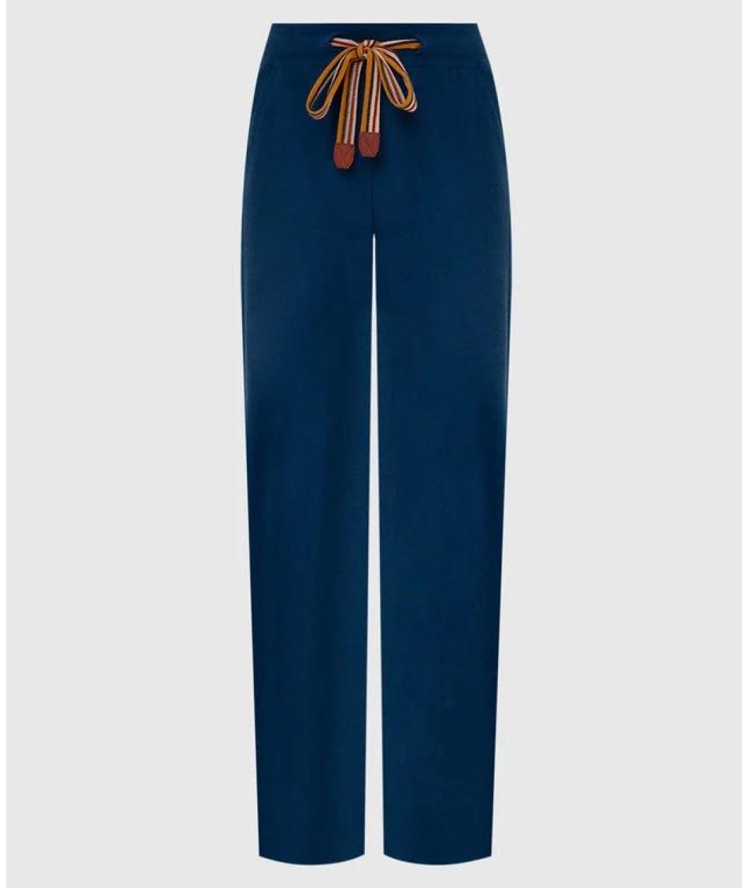 LORO PIANA Синие кашемировые прямые брюки, фото 5