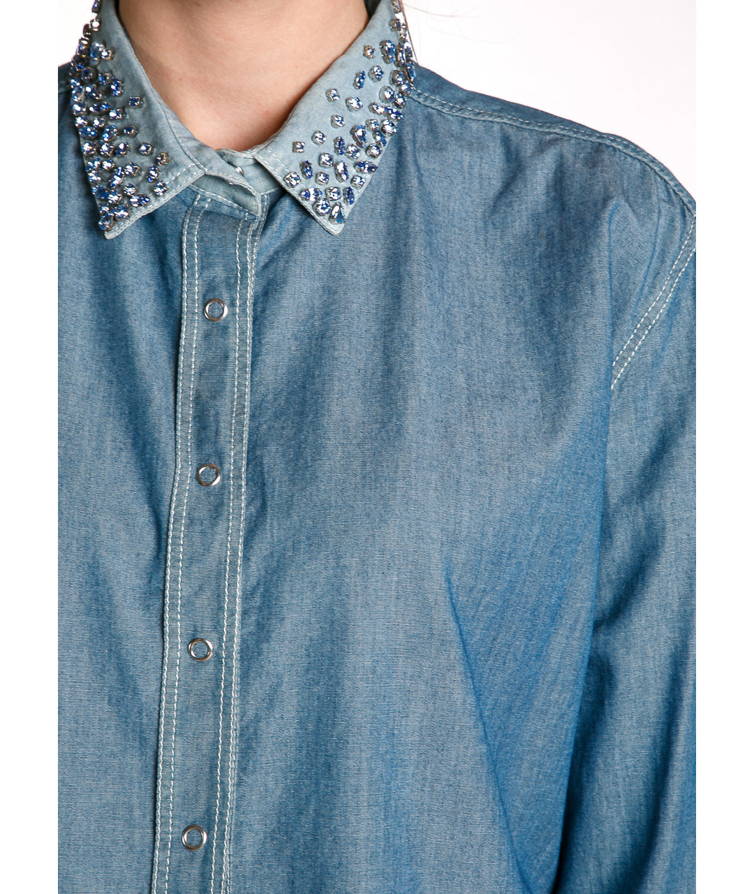 ERMANNO SCERVINO Голубая хлопковая рубашка, фото 4
