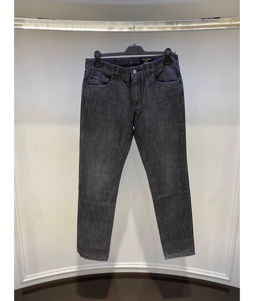 DOLCE&GABBANA Серые хлопковые джинсы, фото 3