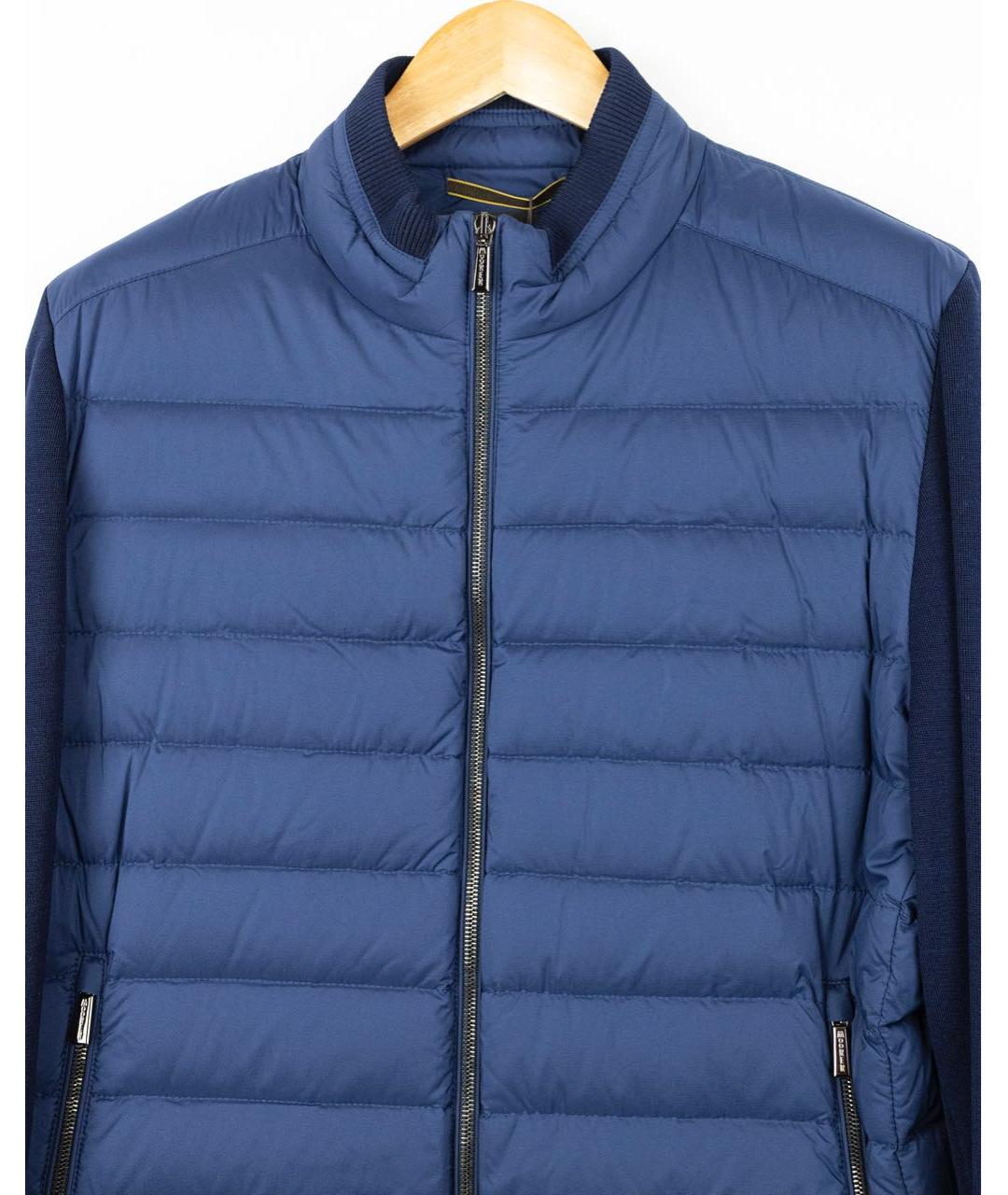 MOORER Синяя полиэстеровая куртка, фото 4