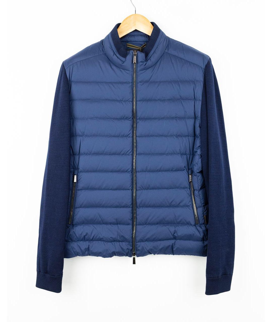 MOORER Синяя полиэстеровая куртка, фото 5