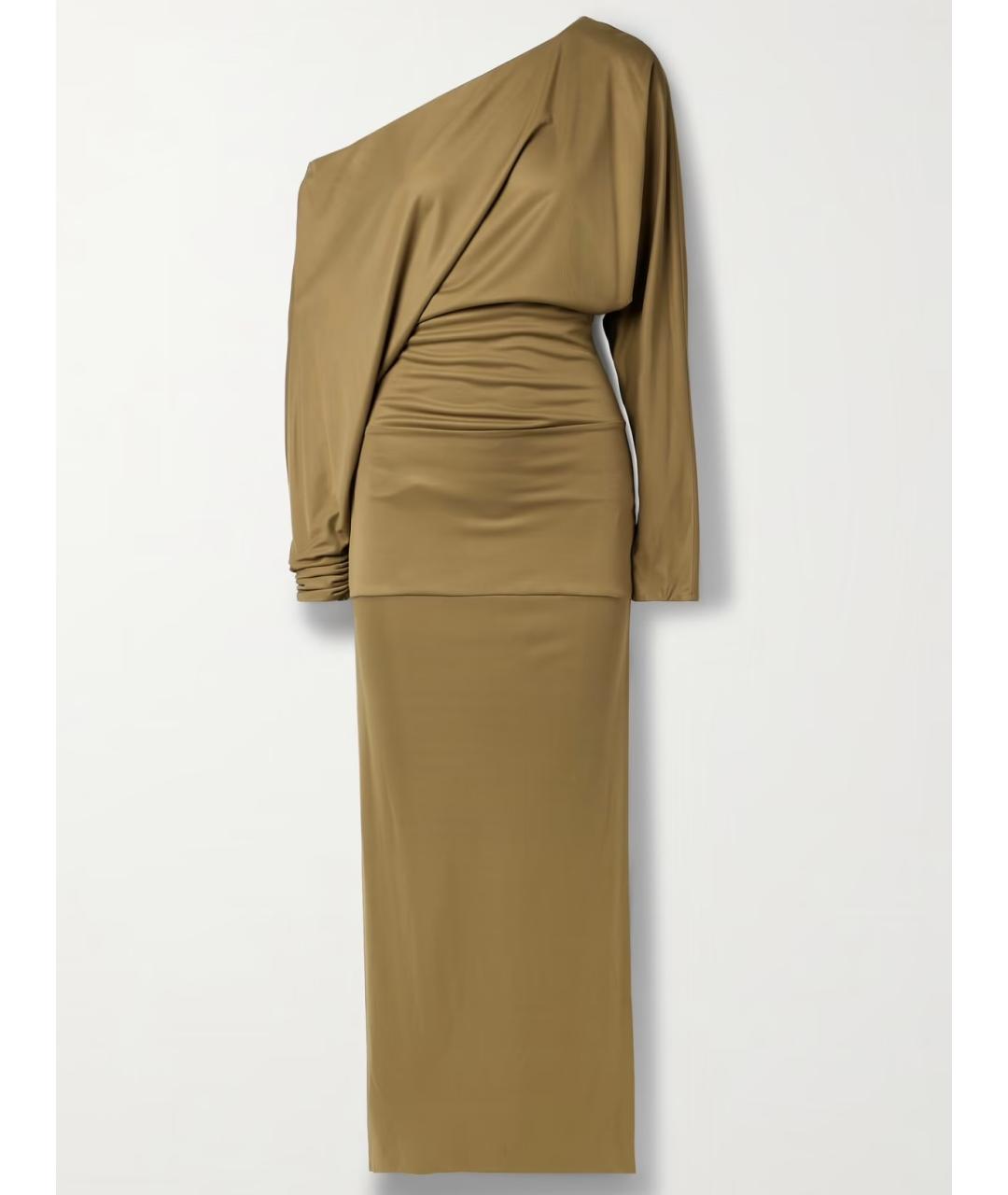 KHAITE Хаки вискозное коктейльное платье, фото 4