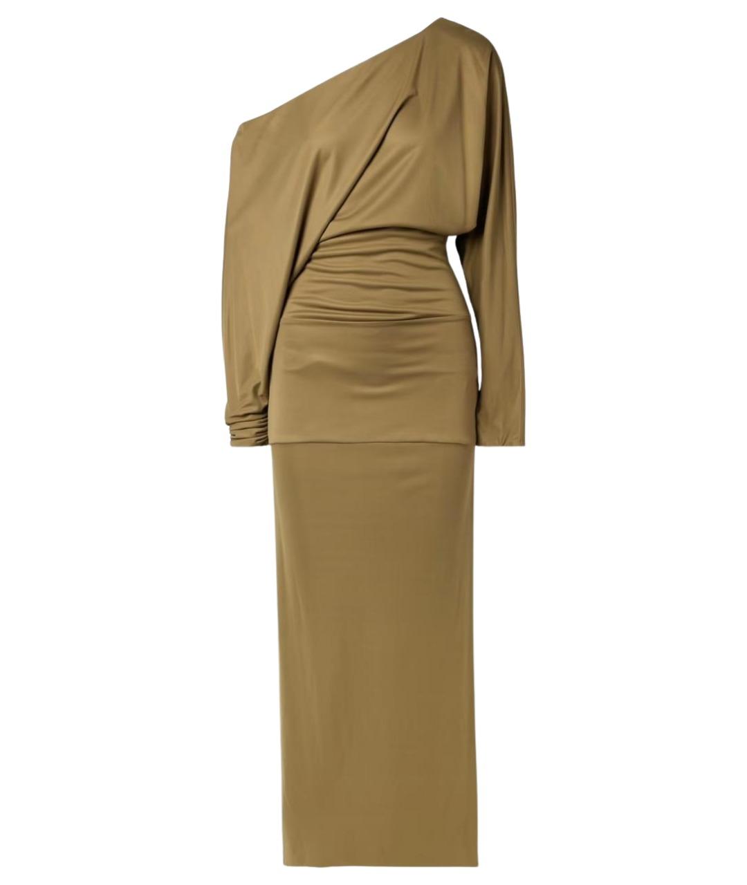 KHAITE Хаки вискозное коктейльное платье, фото 1