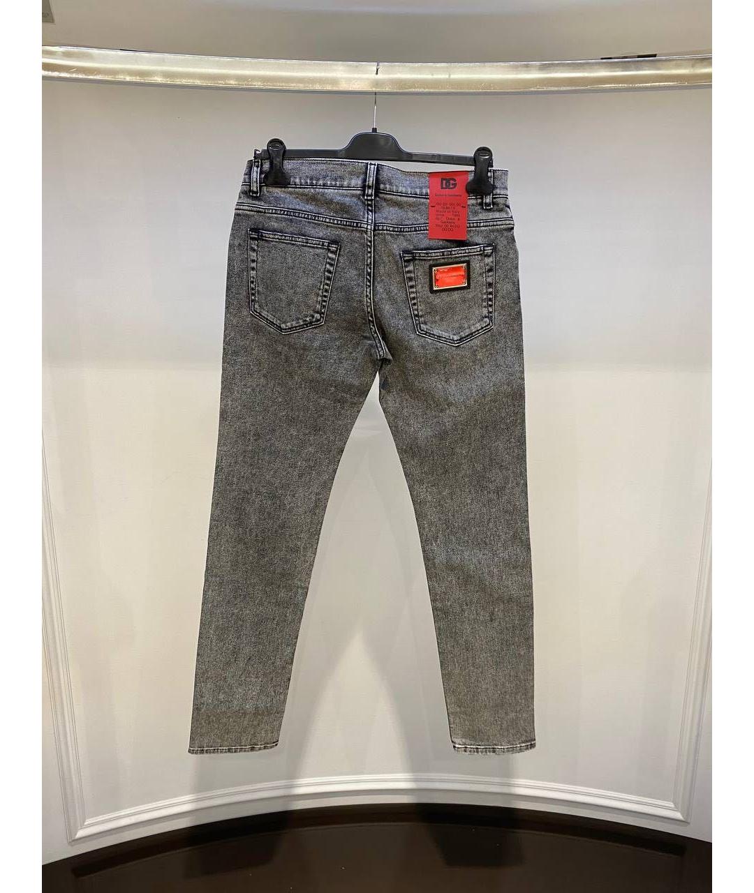 DOLCE&GABBANA Серые хлопко-эластановые джинсы, фото 2