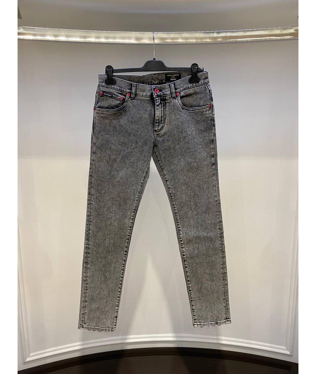 DOLCE&GABBANA Серые хлопко-эластановые джинсы, фото 3