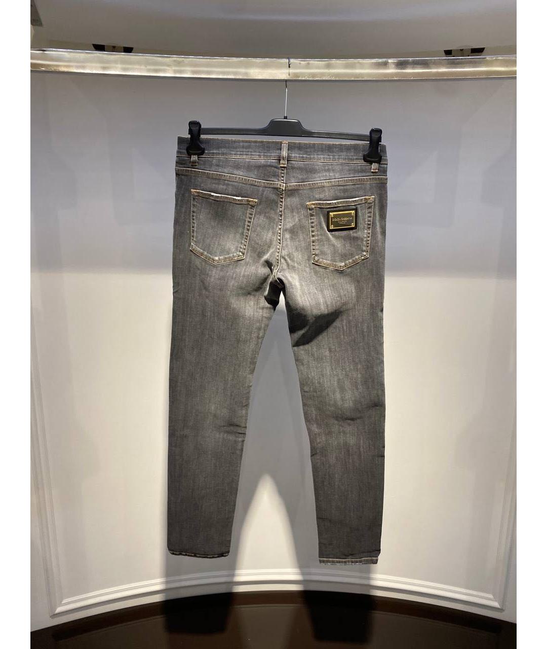 DOLCE&GABBANA Серые хлопко-эластановые джинсы, фото 2