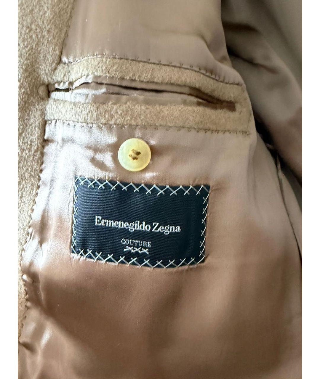 ERMENEGILDO ZEGNA XXX Бежевое шерстяное пальто, фото 6