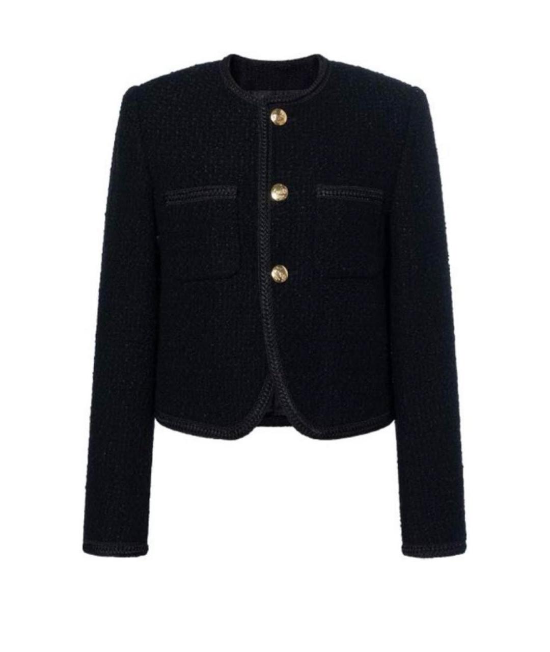 CELINE Черный твидовый жакет/пиджак, фото 8