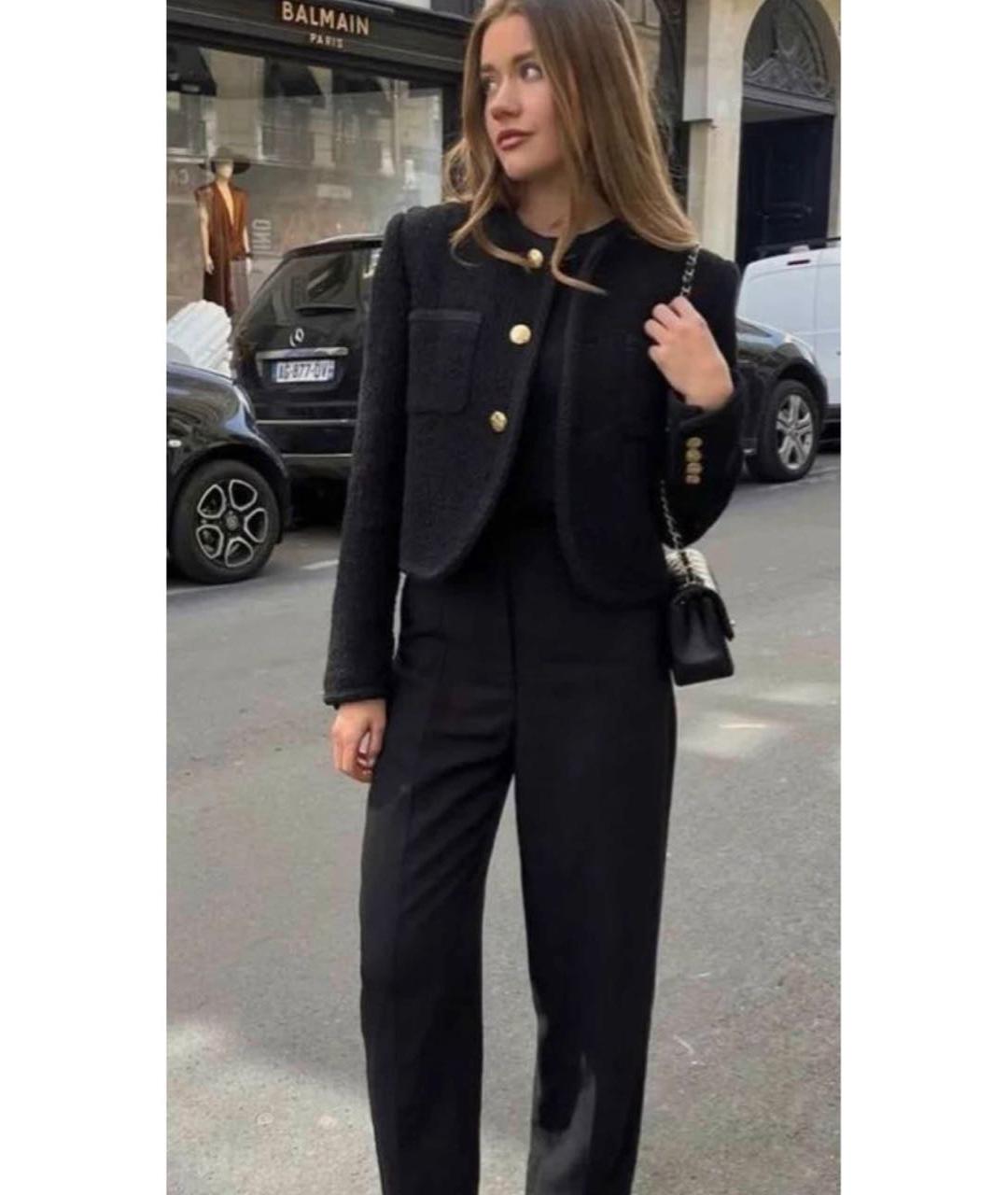 CELINE Черный твидовый жакет/пиджак, фото 6