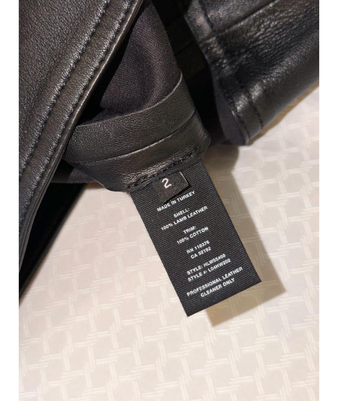 HELMUT LANG Черные кожаные шорты, фото 4