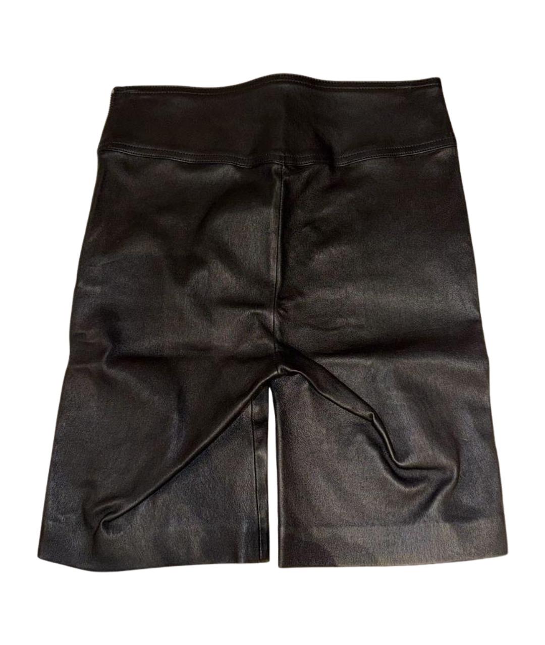 HELMUT LANG Черные кожаные шорты, фото 1