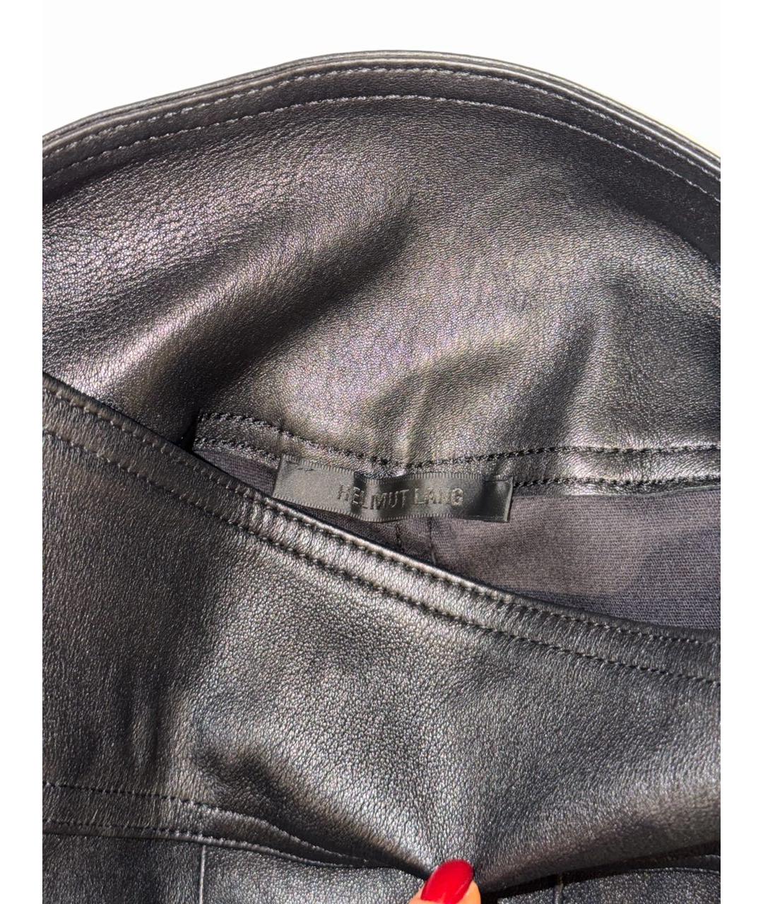 HELMUT LANG Черные кожаные шорты, фото 3