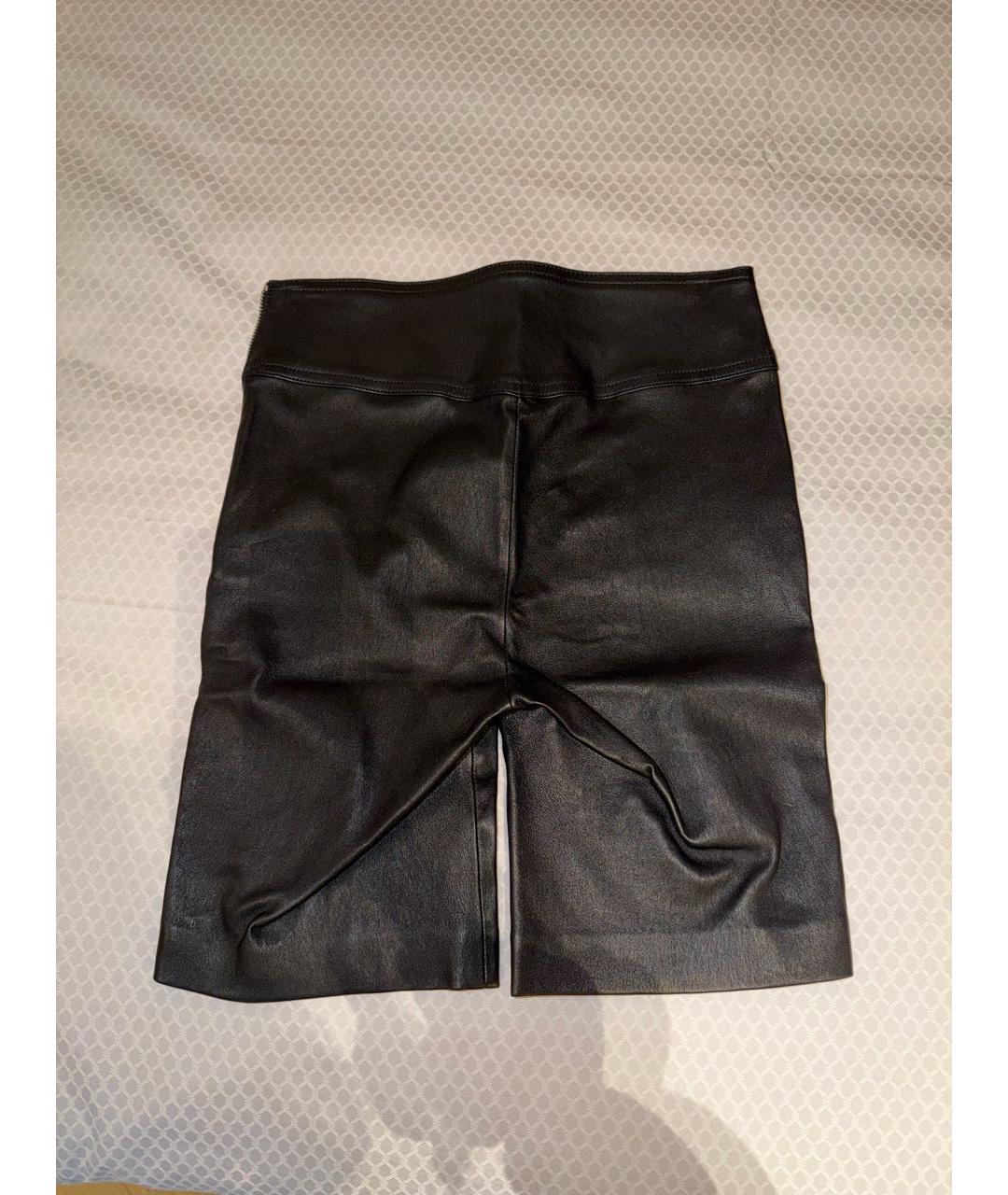 HELMUT LANG Черные кожаные шорты, фото 5