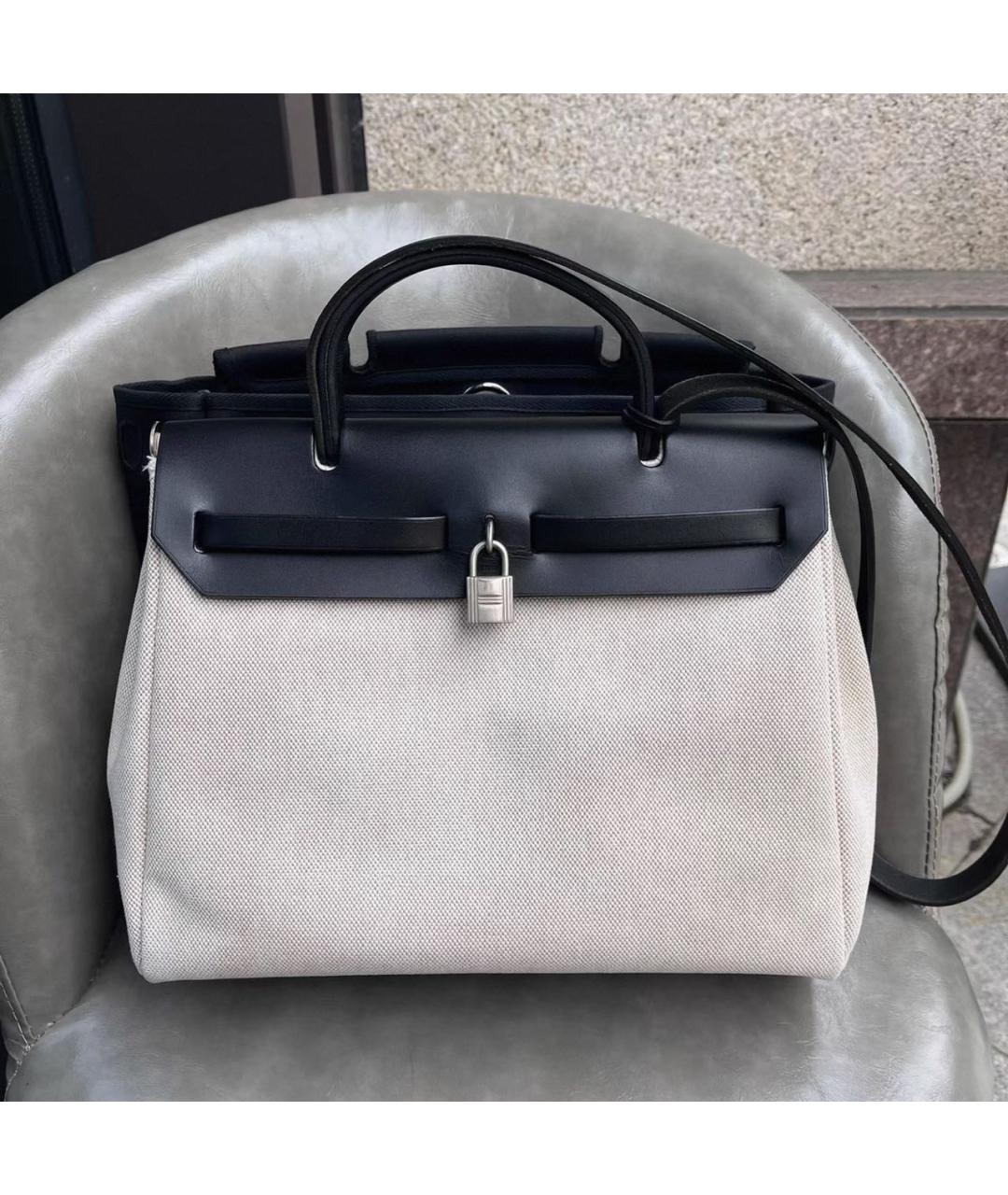 HERMES Черная кожаная сумка с короткими ручками, фото 2