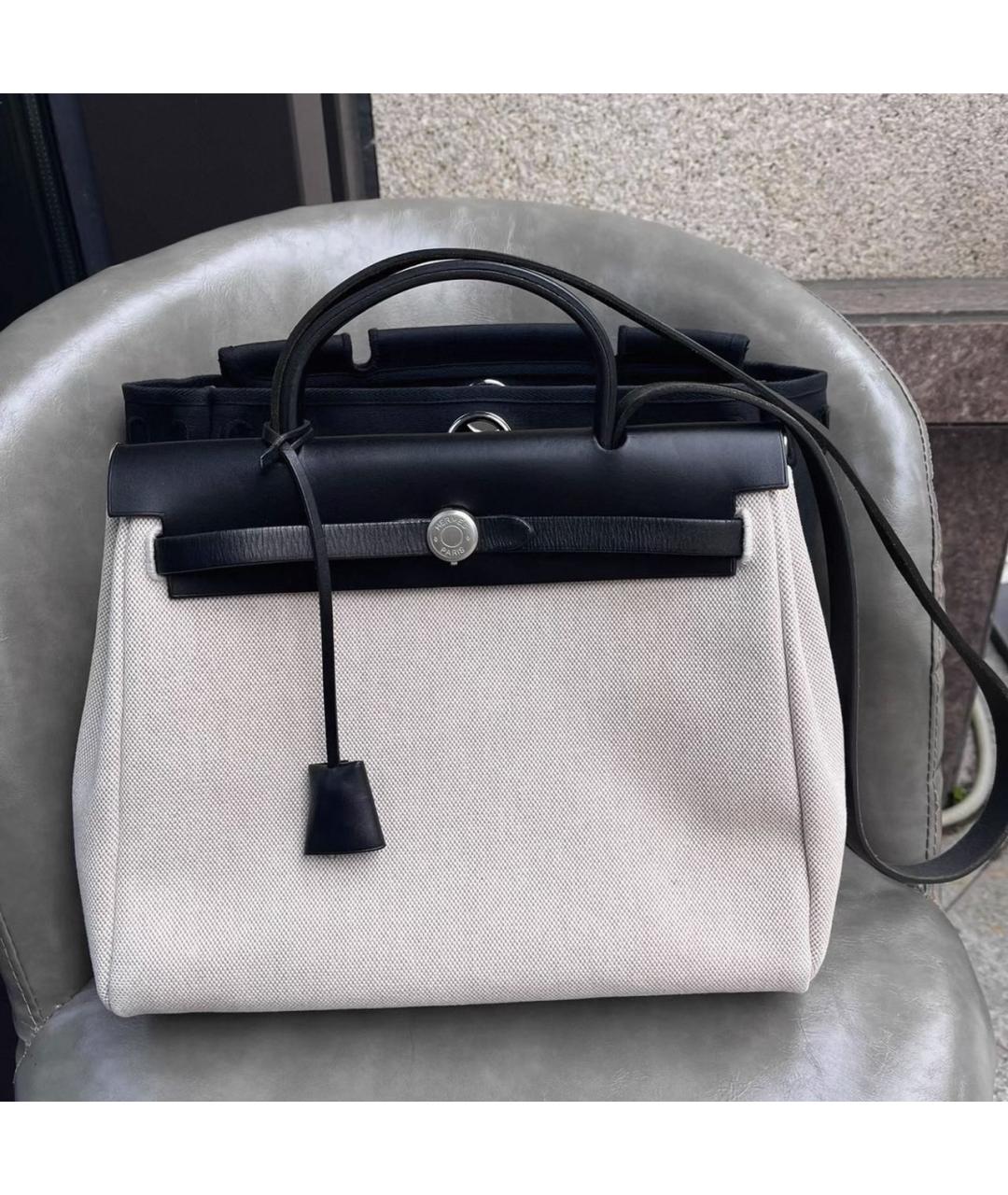 HERMES Черная кожаная сумка с короткими ручками, фото 9