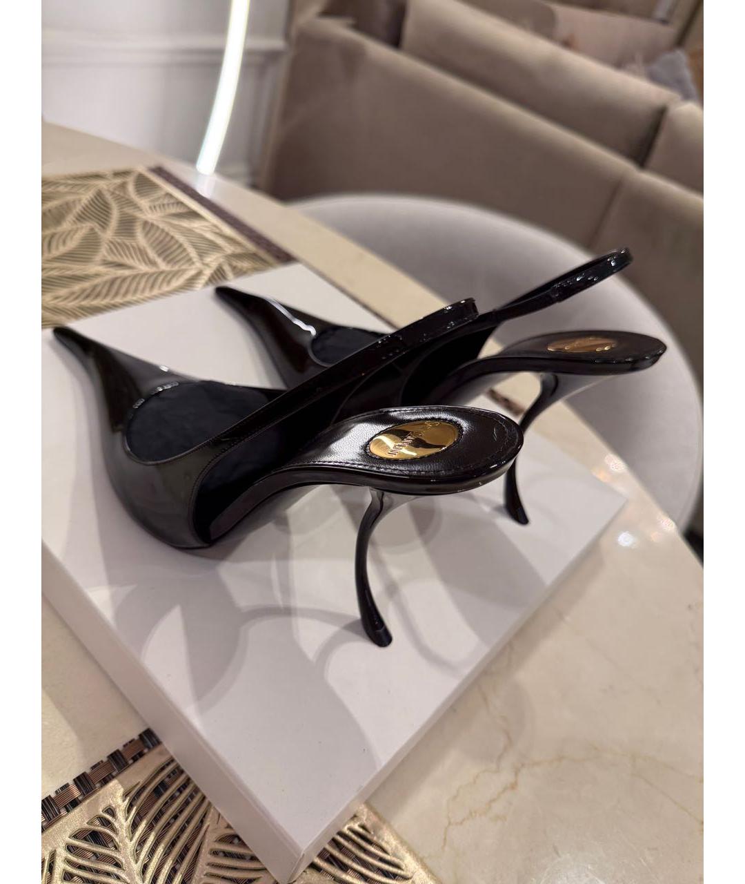 SAINT LAURENT Черные туфли из лакированной кожи, фото 6