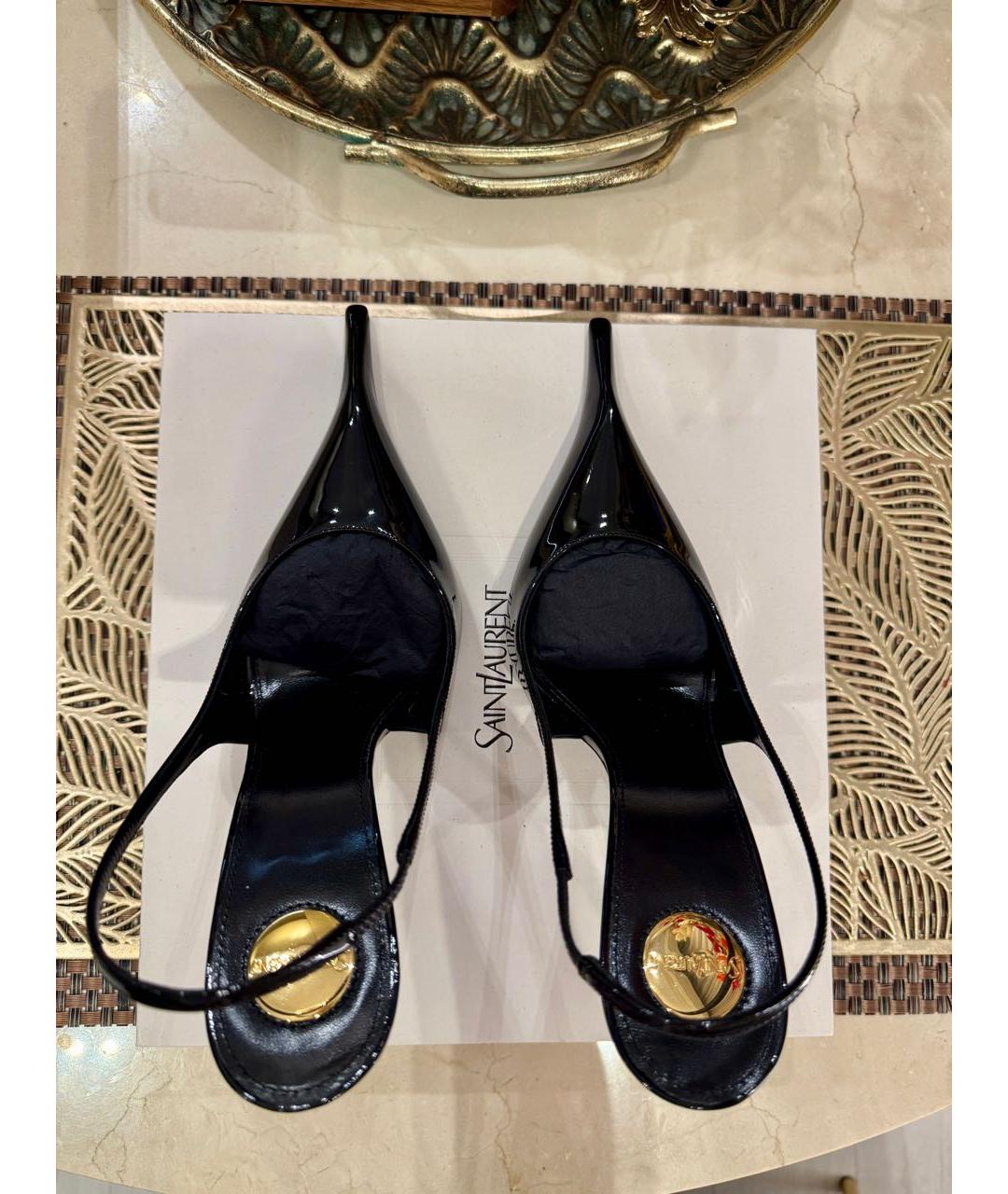 SAINT LAURENT Черные туфли из лакированной кожи, фото 4