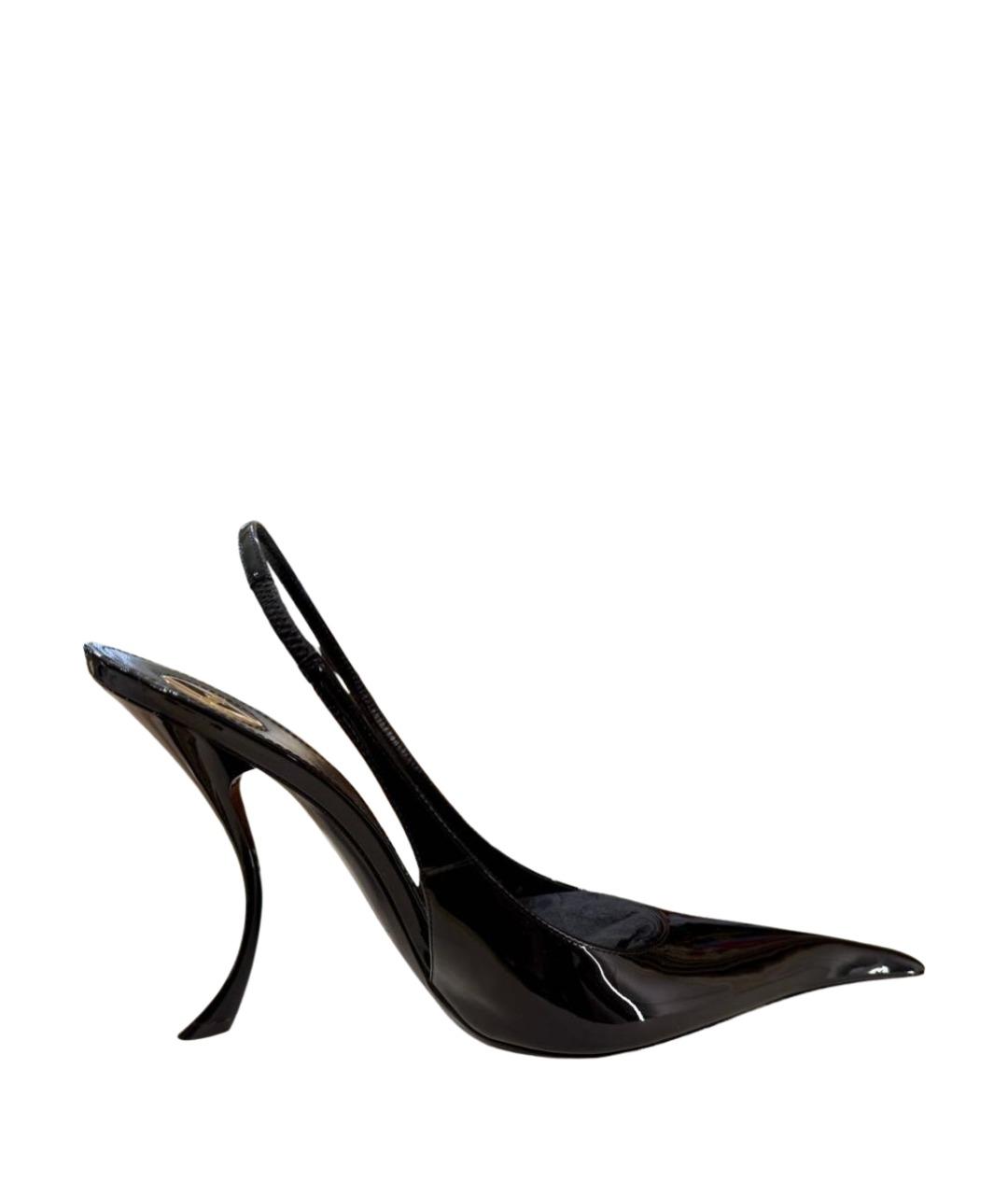 SAINT LAURENT Черные туфли из лакированной кожи, фото 1