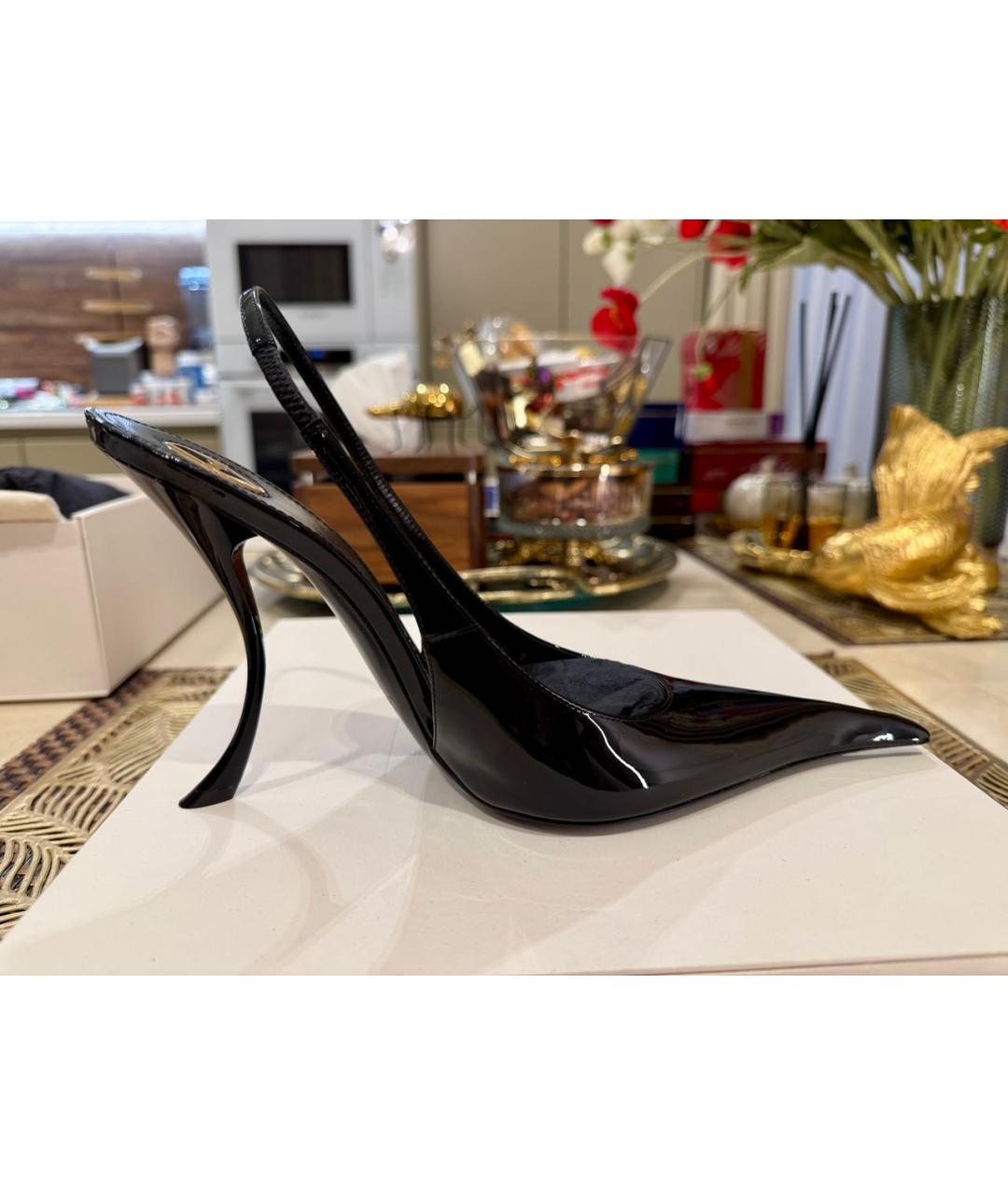 SAINT LAURENT Черные туфли из лакированной кожи, фото 8