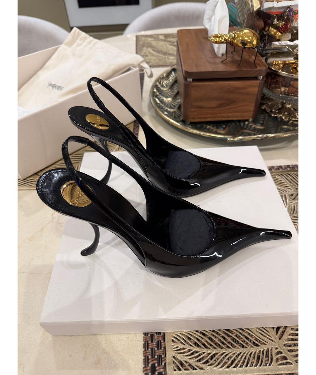 SAINT LAURENT Черные туфли из лакированной кожи, фото 7