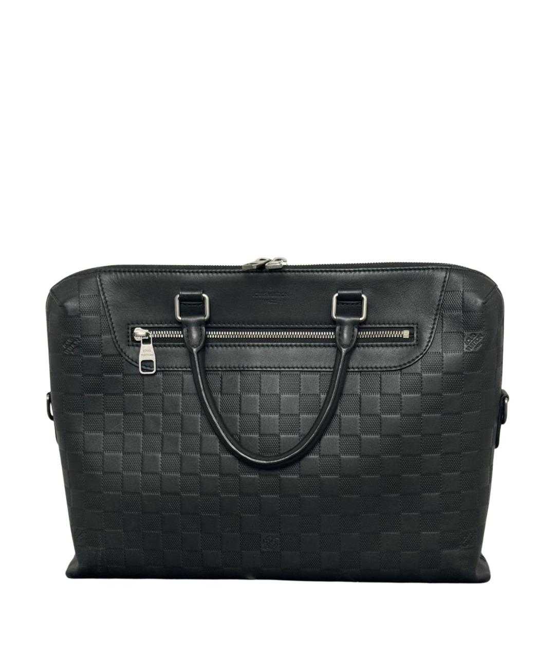 LOUIS VUITTON Черная кожаная сумка тоут, фото 1