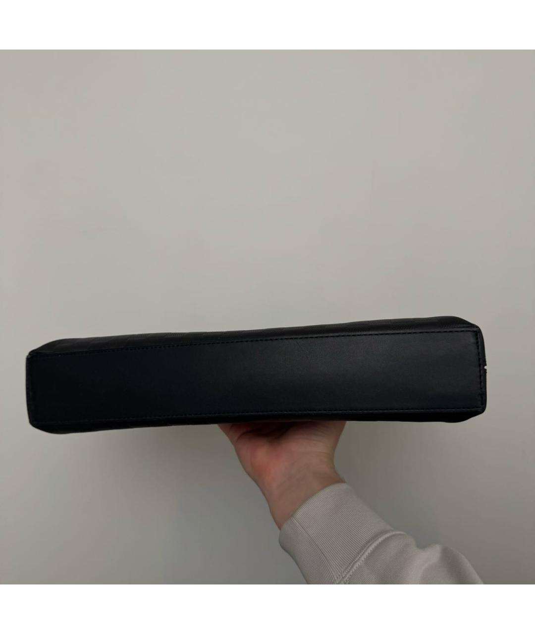 LOUIS VUITTON Черная кожаная сумка тоут, фото 3