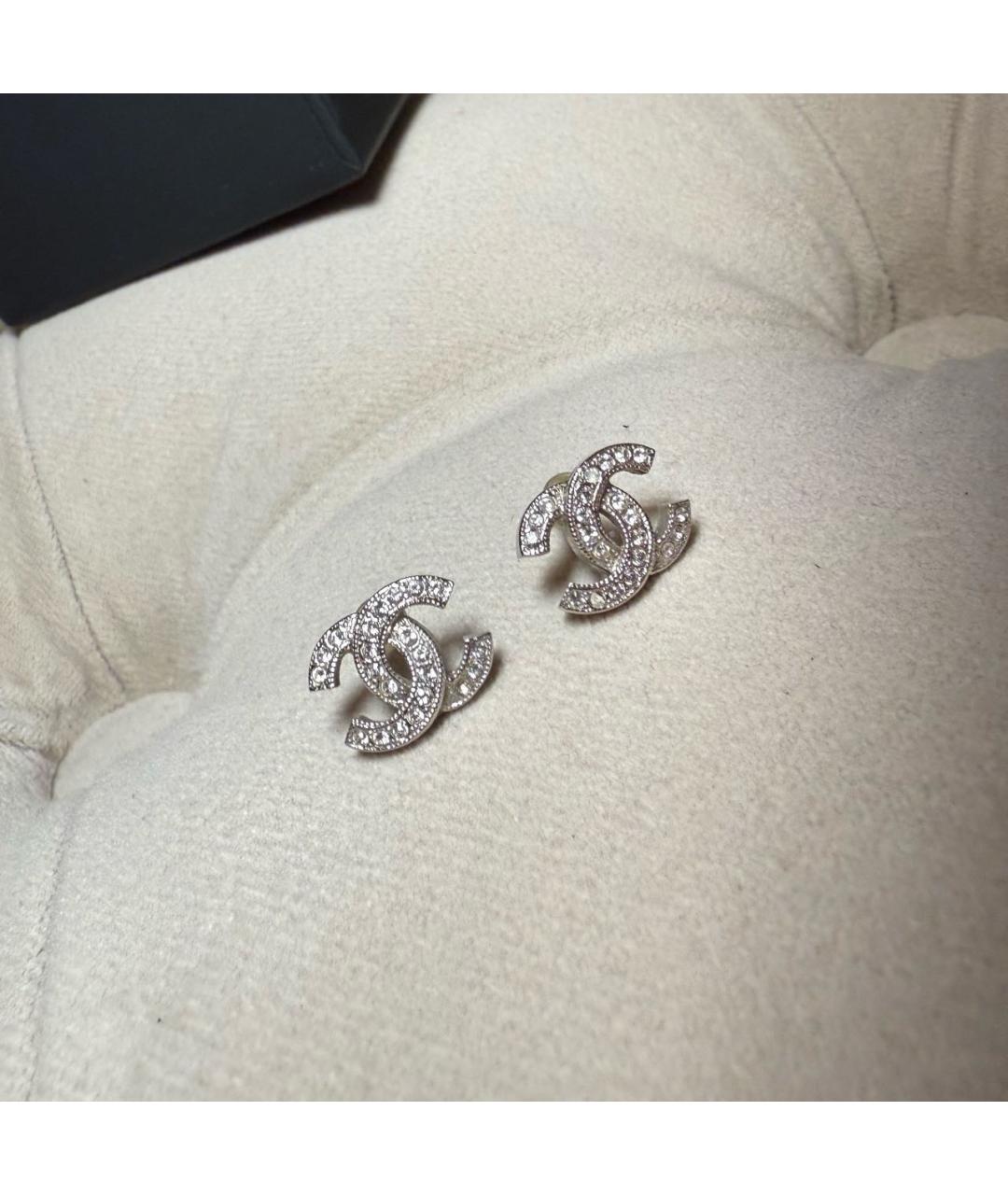 CHANEL Серебряные металлические серьги, фото 5