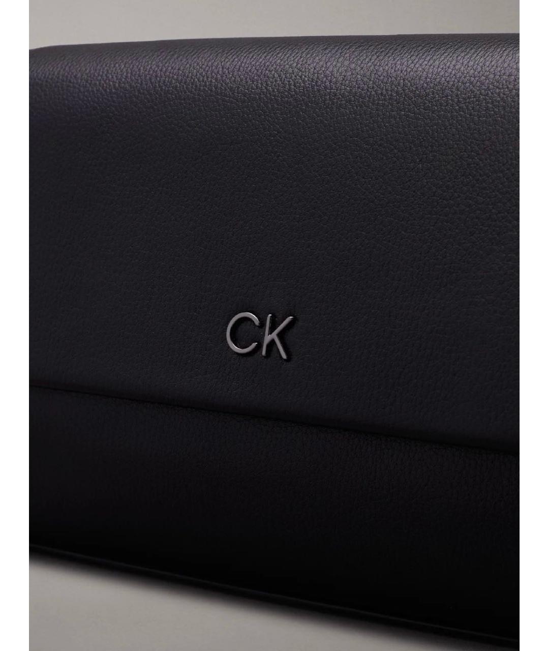CALVIN KLEIN Черная сумка через плечо из искусственной кожи, фото 5