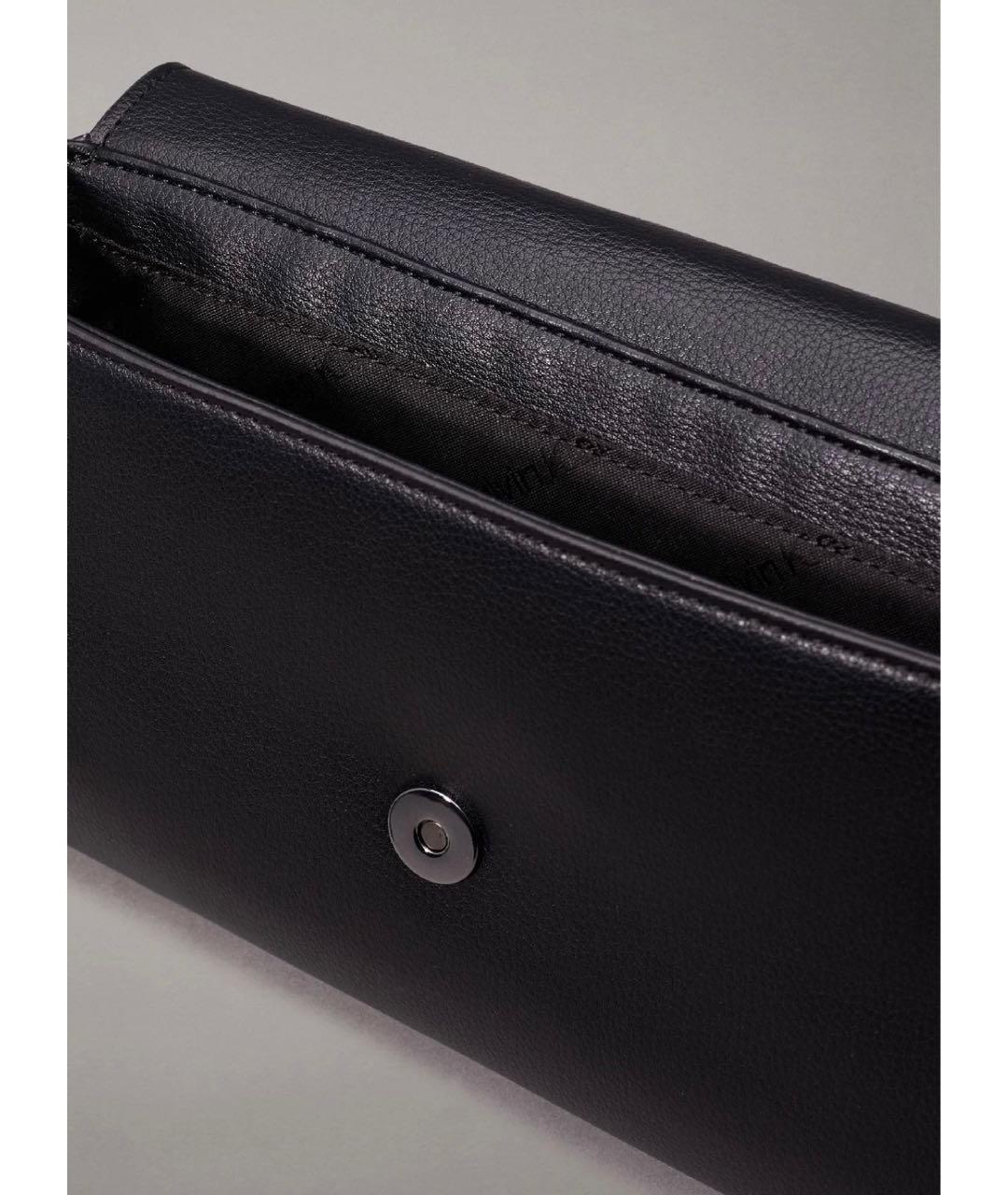 CALVIN KLEIN Черная сумка через плечо из искусственной кожи, фото 3