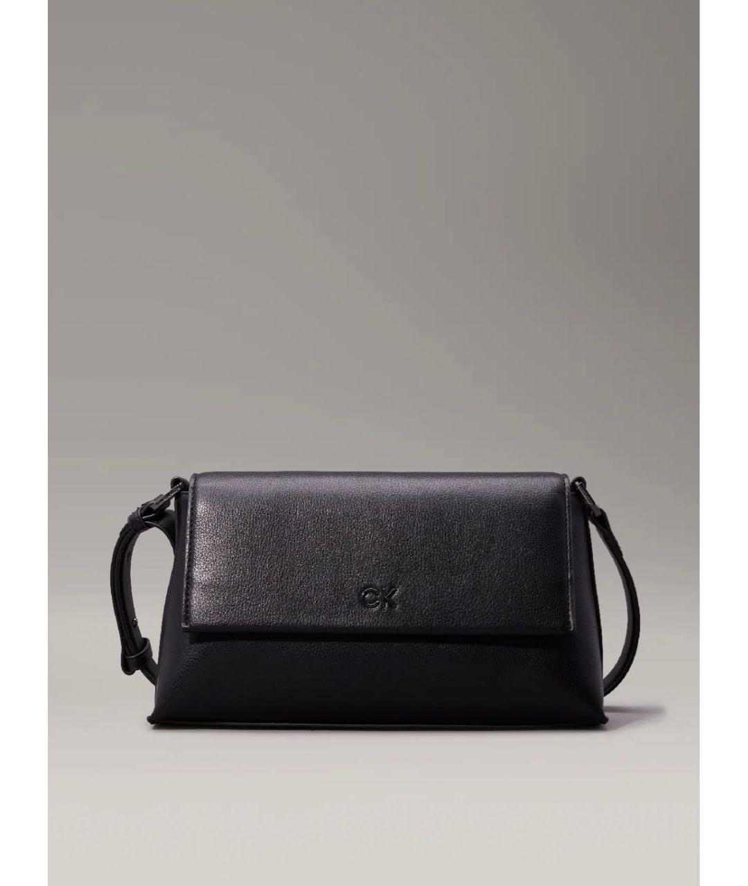 CALVIN KLEIN Черная сумка через плечо из искусственной кожи, фото 6