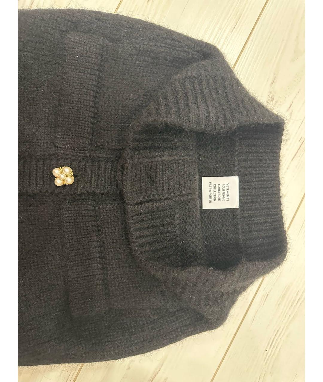 VETEMENTS Черная шерстяная юбка мини, фото 4