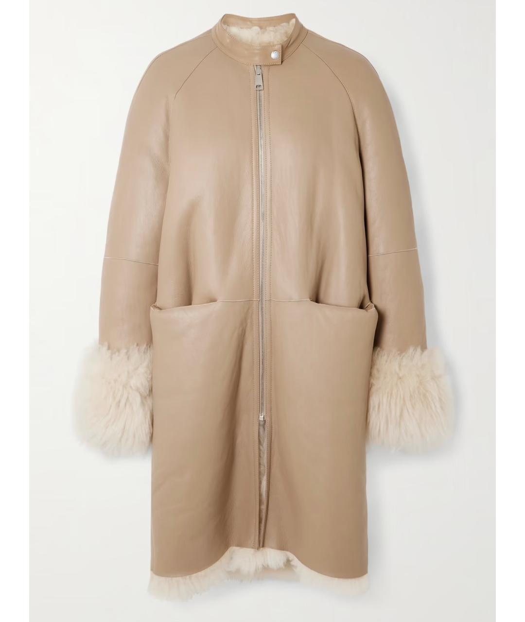 TOTEME Бежевая кожаная дубленка, фото 5