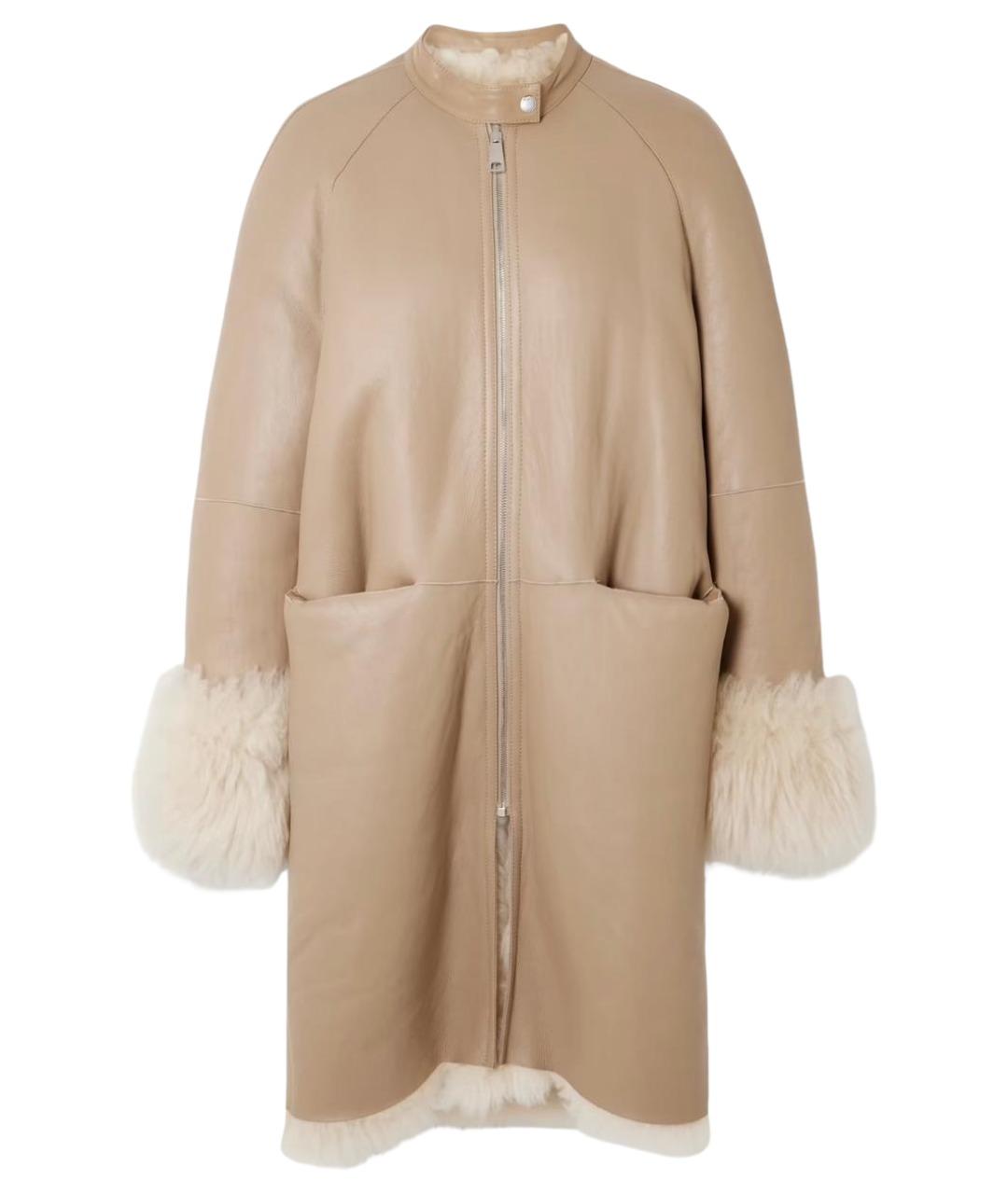 TOTEME Бежевая кожаная дубленка, фото 1