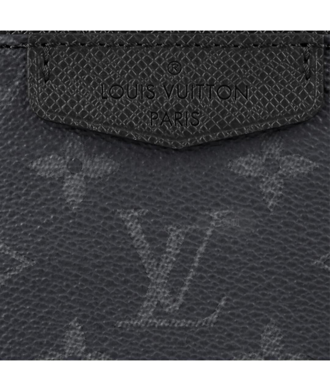 LOUIS VUITTON Черная кожаная сумка на плечо, фото 5