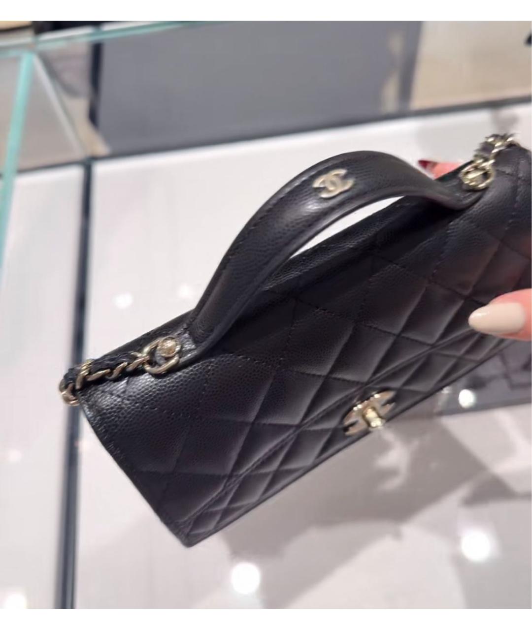CHANEL Черная кожаная сумка через плечо, фото 5