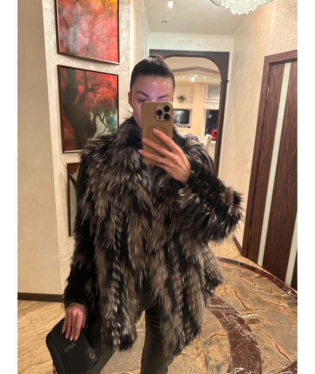 JOSEPH Черная меховая шуба, фото 7