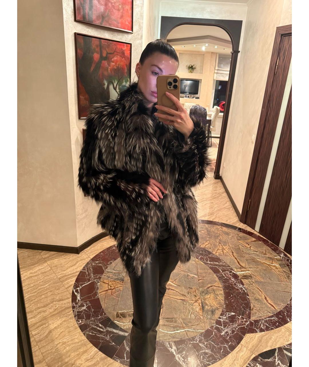 JOSEPH Черная меховая шуба, фото 6
