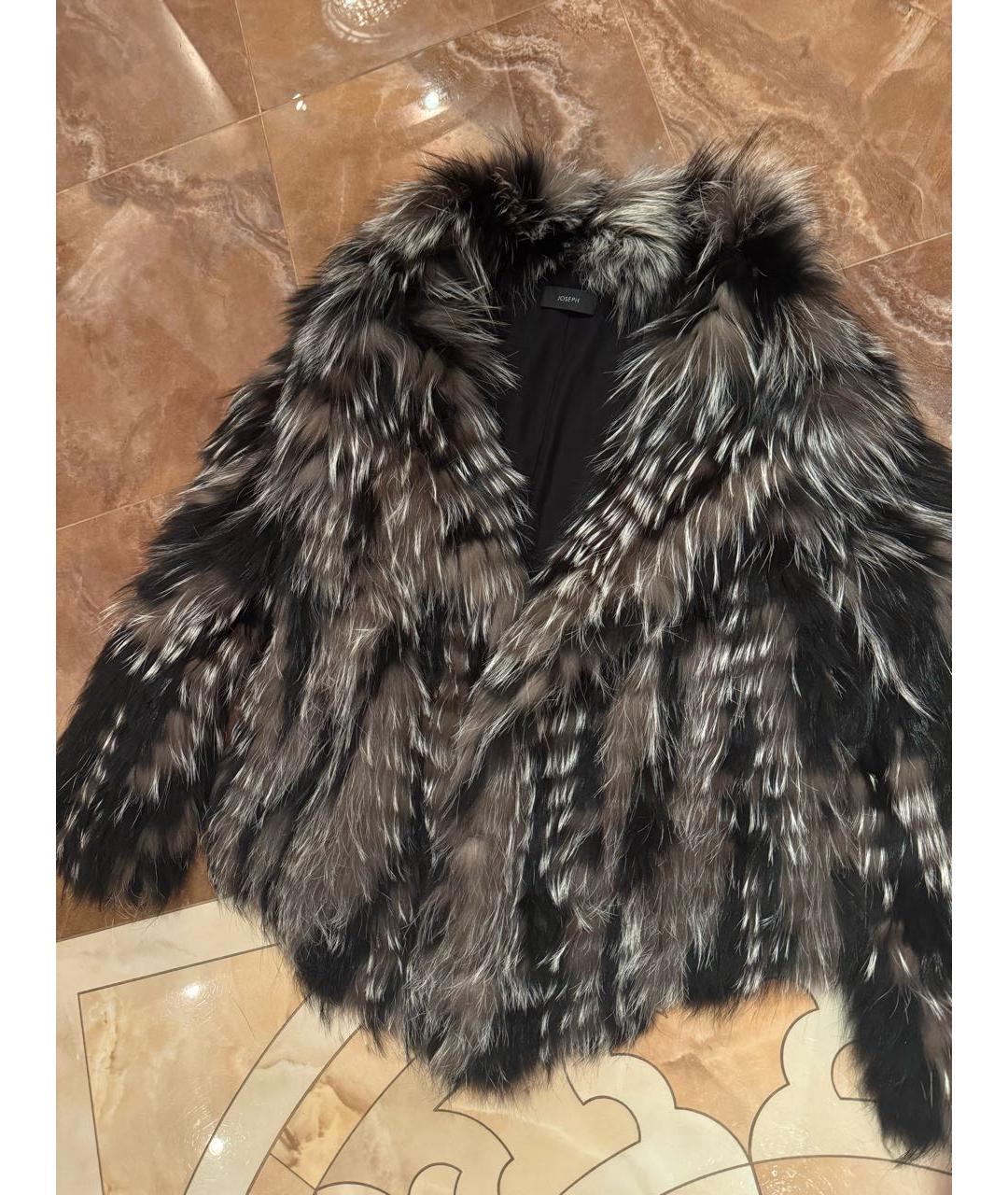 JOSEPH Черная меховая шуба, фото 2