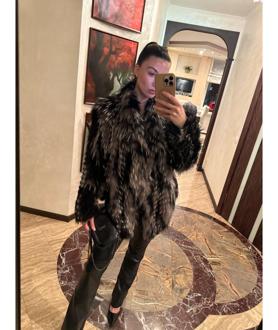 JOSEPH Черная меховая шуба, фото 5