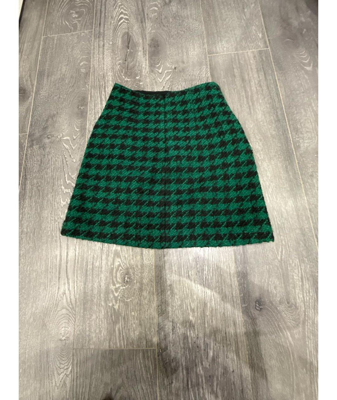 SANDRO Зеленая твидовая юбка мини, фото 2